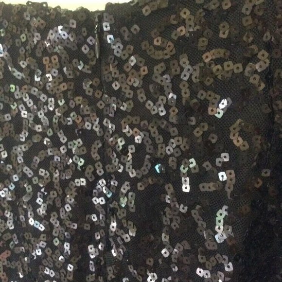 Black Sequin Mini Pencil Straight Skirt Tahari 6 - Picture 8 of 8